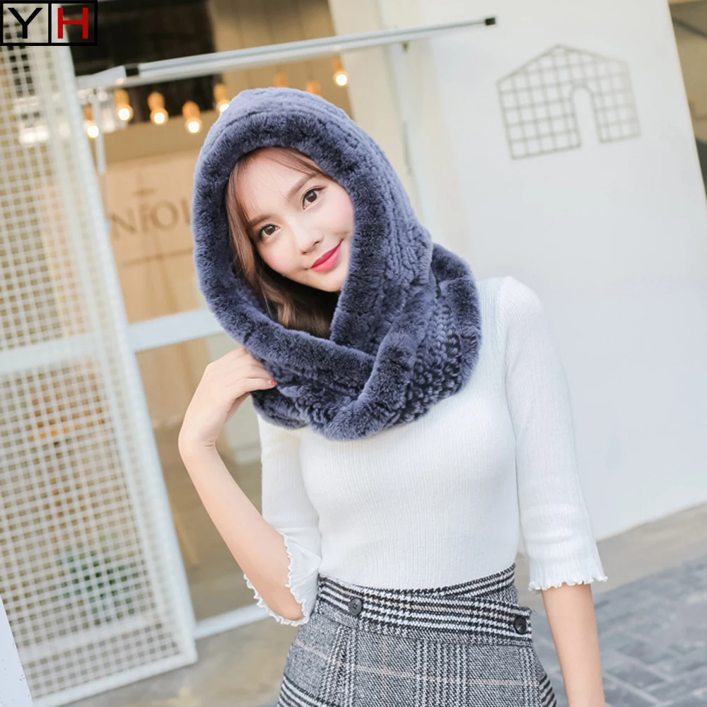 Winter Women Scarves Fur With Genuine Fur Hats Fur Scarf Female Elegant Knit Real Rex Rabbit Fur Scarves Hooded
Winter Women Scarves Fur With Genuine Fur Hats Fur Scarf Female Elegant Knit Real Rex Rabbit Fur Scarves Hooded