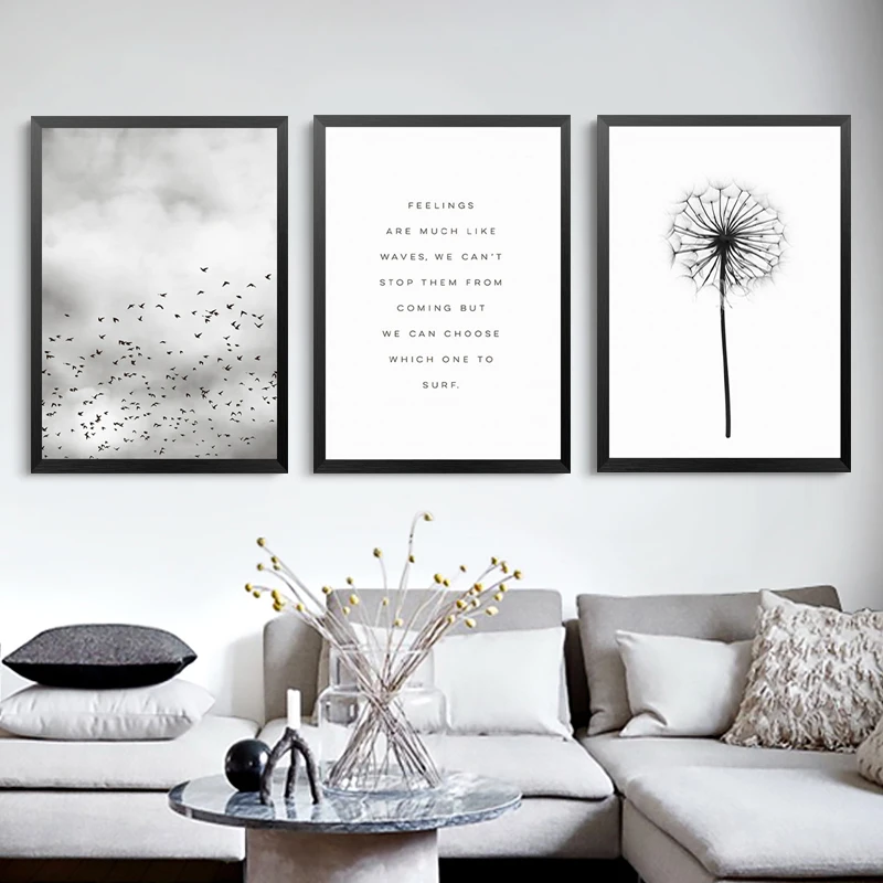 Abstract Landscape Quotes Canvas Painting Black White Dandelion Poster Print Nordic Wall Art Picture for Living Room
Abstract Landscape Quotes Canvas Painting Black White Dandelion Poster Print Nordic Wall Art Picture for Living Room