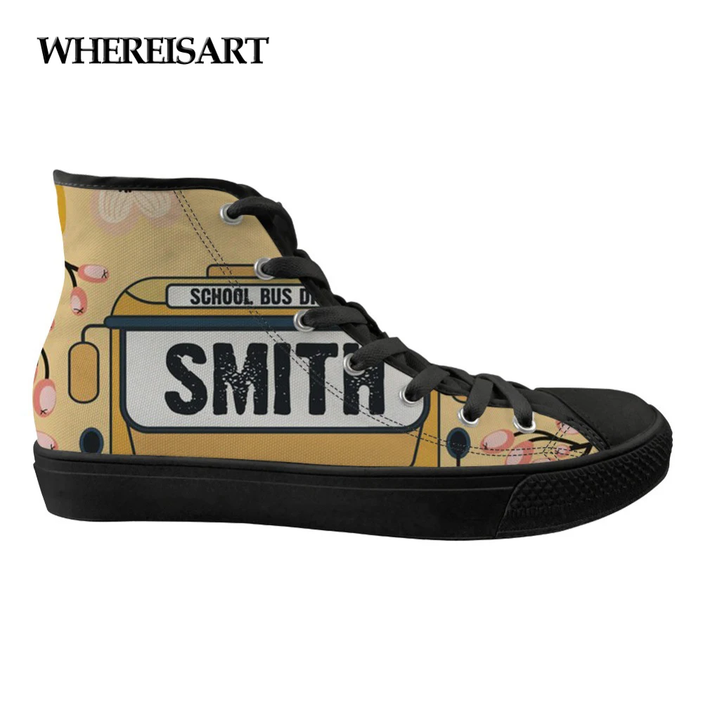 WHEREISART Custom School Bus Driver Sneakers Casual High Top Flats Shoes for Women Spring Funny Lace Up Vulcanized Shoes Woman
WHEREISART Custom School Bus Driver Sneakers Casual High Top Flats Shoes for Women Spring Funny Lace Up Vulcanized Shoes Woman