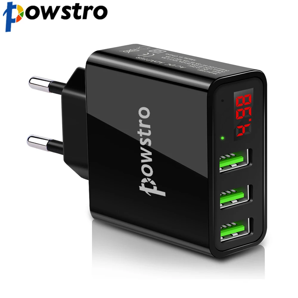 Powstro 3 USB Charger Wall Charger Current and voltage displa for iphone Samsung Xiaomi mi5 Mobile Phone Fast Charger
Powstro 3 USB Charger Wall Charger Current and voltage displa for iphone Samsung Xiaomi mi5 Mobile Phone Fast Charger