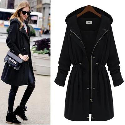 Women trench coat autumn winter outfit hooded long windbreaker trench coats female business outerwear casual trench outerwear
Women trench coat autumn winter outfit hooded long windbreaker trench coats female business outerwear casual trench outerwear