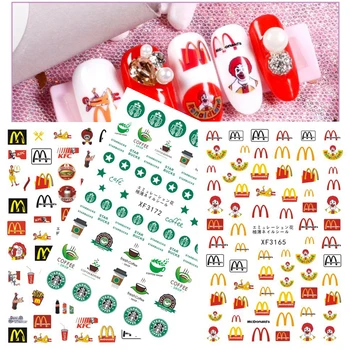 Brand Logo Back Glue 3D Nail Stickers Self-adhesive Sticker Nail Decals Tips Manicure Mcd onald Nail Art StickersDecoration
Brand Logo Back Glue 3D Nail Stickers Self-adhesive Sticker Nail Decals Tips Manicure Mcd onald Nail Art StickersDecoration