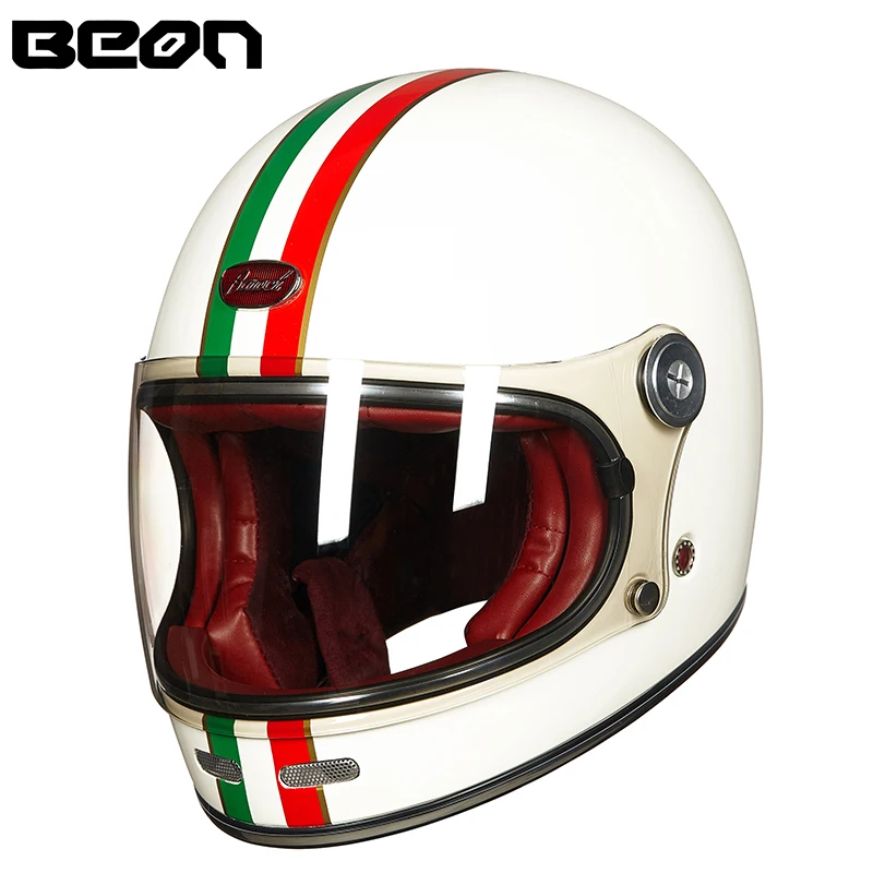 BEON Helmet Full Glass Fiber Motocross Helmet Vintage Motorcycle Professional Helmets Retro Ultralight ECE Headgear B-510
BEON Helmet Full Glass Fiber Motocross Helmet Vintage Motorcycle Professional Helmets Retro Ultralight ECE Headgear B-510
