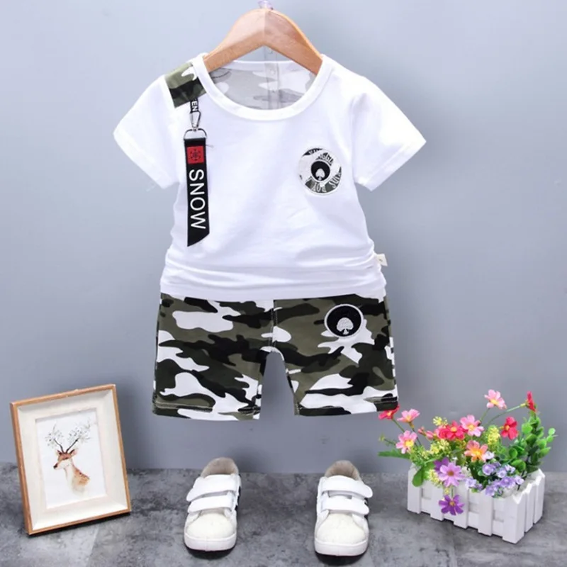 Baby Boy Clothes Summer Leisure Camouflage Short Sleeved T-shirt Tops + Shorts 2PCS Outfits Kids Bebes Jogging Suits Tracksuits
Baby Boy Clothes Summer Leisure Camouflage Short Sleeved T-shirt Tops + Shorts 2PCS Outfits Kids Bebes Jogging Suits Tracksuits