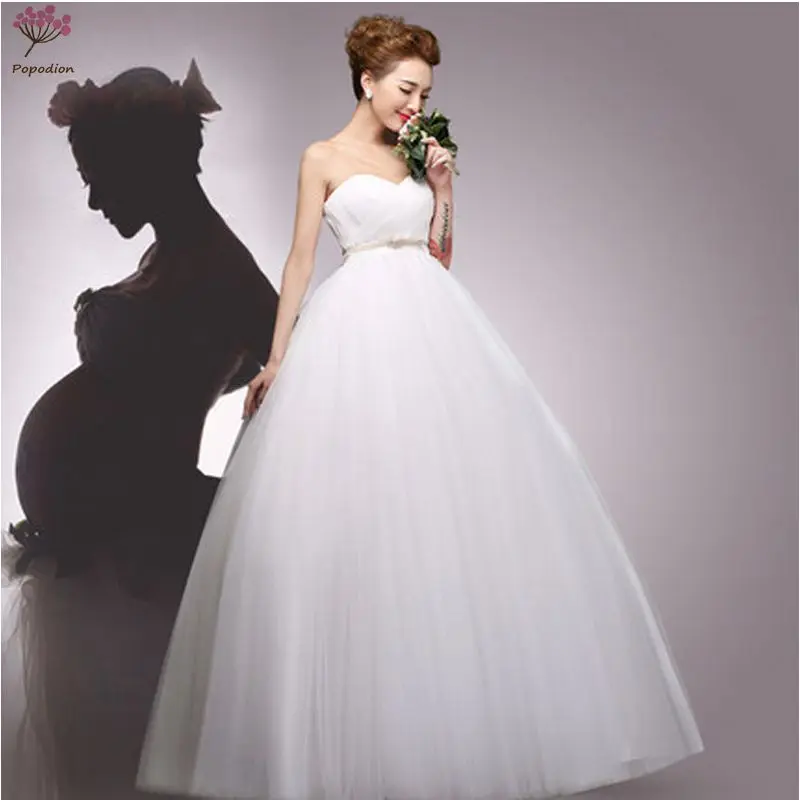 Simple Pregnant Woman Wedding Dresses Strapless Plus Size High Waist Wedding Gown vestidos de noiva robe de mariageWED90216
Simple Pregnant Woman Wedding Dresses Strapless Plus Size High Waist Wedding Gown vestidos de noiva robe de mariageWED90216