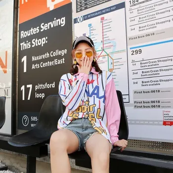 Tide brand women's wholesale 2019 spring new fashion cartoon printing BF wind loose long-sleeved shirt women
Tide brand women's wholesale 2019 spring new fashion cartoon printing BF wind loose long-sleeved shirt women