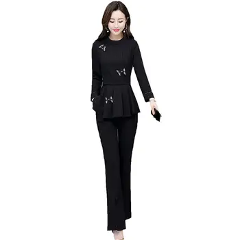 Spring 2019 Fashion Elegant Two Pieces Sets Women O-neck Long Sleeve Tops With Slim Split Flare Pants Set Ladies Chic Suits J28
Spring 2019 Fashion Elegant Two Pieces Sets Women O-neck Long Sleeve Tops With Slim Split Flare Pants Set Ladies Chic Suits J28