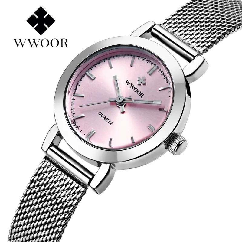 Top luxury New WWOOR Pink dial Women Watch Fashion leisure Mesh belt Waterproof watch Female table Quartz watches Reloje Mujer R
Top luxury New WWOOR Pink dial Women Watch Fashion leisure Mesh belt Waterproof watch Female table Quartz watches Reloje Mujer R