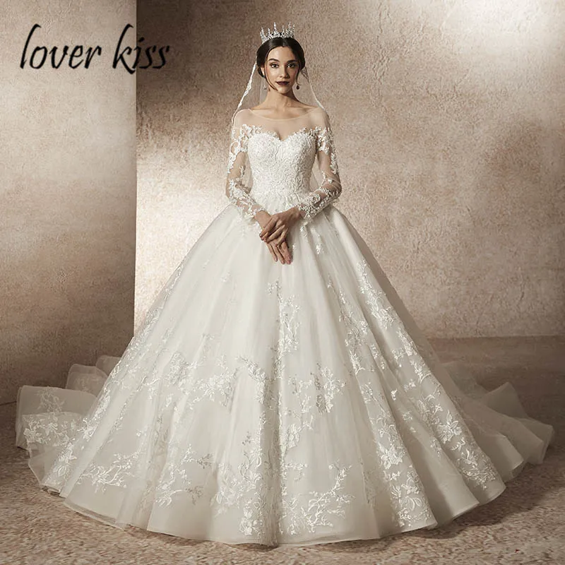 Lover Kiss Vestido De Noiva 2019 Transparent Tulle Wedding Dress with Sleeve Lace Beaded Low Back Bridal Gowns robe de mariage
Lover Kiss Vestido De Noiva 2019 Transparent Tulle Wedding Dress with Sleeve Lace Beaded Low Back Bridal Gowns robe de mariage