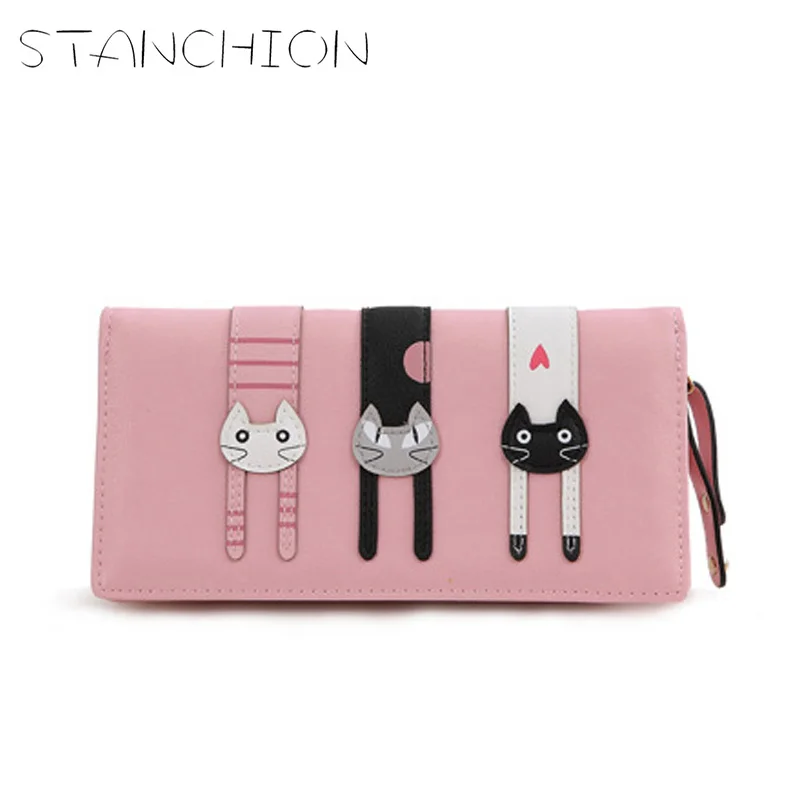 STANCHION Clutch Zipper Long And Short Bifold Leather Wallet Female Purse Zipper Around Coin Bag Faux Leather Three Cat Wallet
STANCHION Clutch Zipper Long And Short Bifold Leather Wallet Female Purse Zipper Around Coin Bag Faux Leather Three Cat Wallet