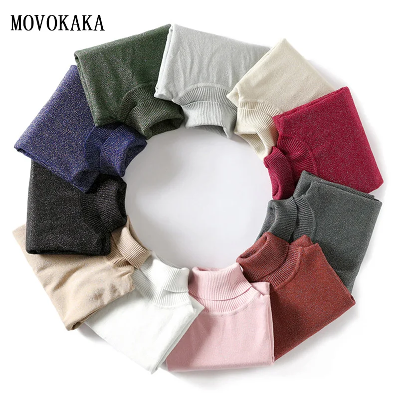 Hot Shiny Lurex Sweater Women Turtleneck Sweater Female Knit Pullover Sweater Women Winter Pullover Women Slim Jumper Pull Femme
Hot Shiny Lurex Sweater Women Turtleneck Sweater Female Knit Pullover Sweater Women Winter Pullover Women Slim Jumper Pull Femme
