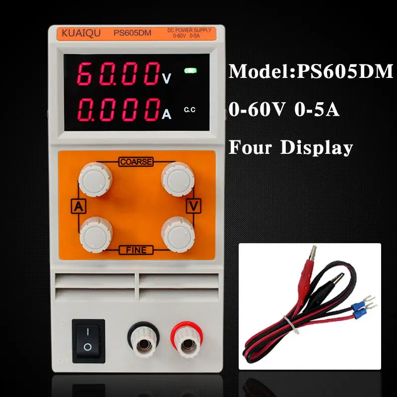 Low Noise DC Power Supply PS605DM 60V 5A 4 digits Switching Power Supply Display Variable Adjustable laboratory power supply
Low Noise DC Power Supply PS605DM 60V 5A 4 digits Switching Power Supply Display Variable Adjustable laboratory power supply