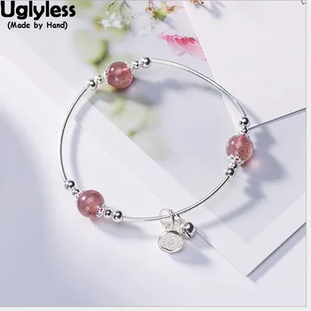 Uglyless Real 925 Sterling Silver Balls Beading Bracelets for Women Strawberry Quartz Beads Bracelet Elastic Rope Lotus Jewelry
Uglyless Real 925 Sterling Silver Balls Beading Bracelets for Women Strawberry Quartz Beads Bracelet Elastic Rope Lotus Jewelry