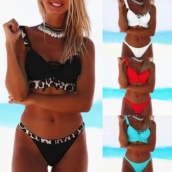Leopard Print Women Sexy Bikini Sets Bandage Hard Bra Patchwork Lace Bordered Biquini Monokini Swimsuits Ladies Bikinis L113
Leopard Print Women Sexy Bikini Sets Bandage Hard Bra Patchwork Lace Bordered Biquini Monokini Swimsuits Ladies Bikinis L113