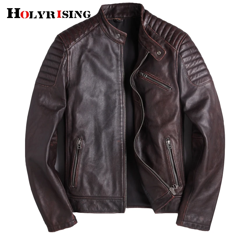 Vintage Leather Jacket Men 100% Cowhide Red Brown Natural Leather Jackets Men's Leather Coat Autumn 18686-5
Vintage Leather Jacket Men 100% Cowhide Red Brown Natural Leather Jackets Men's Leather Coat Autumn 18686-5