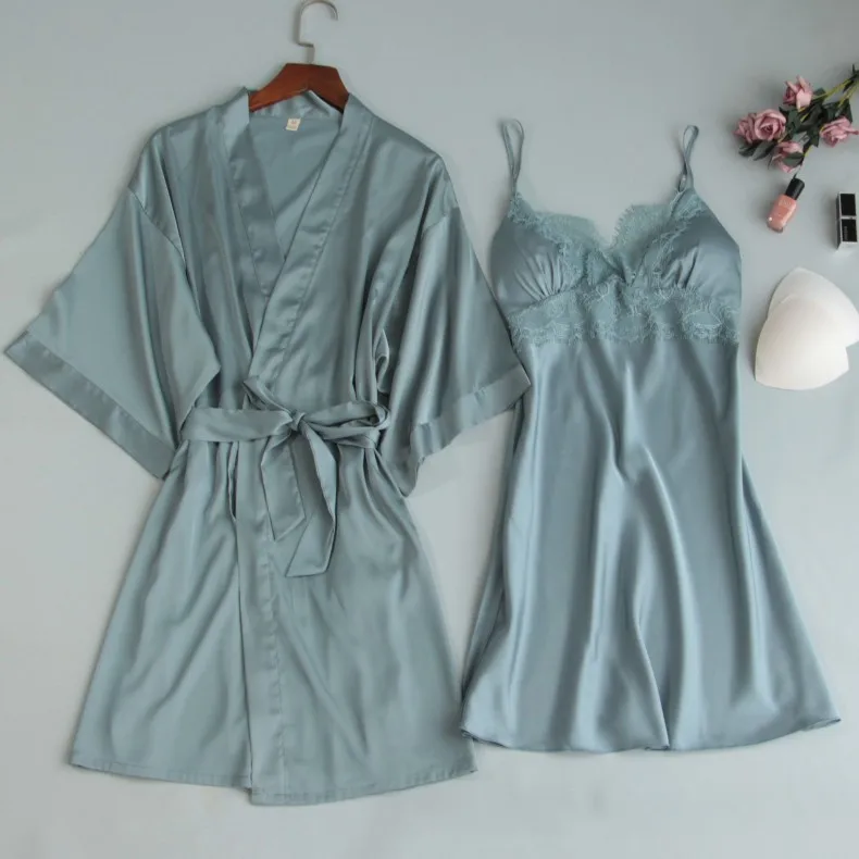 MECHCITIZ 2019 Women Robe & Gown Sets Sexy Silk Sleep Robes Pijama Ladies Nightwear Summer Bathrobe Night Dress With Chest Pads
MECHCITIZ 2019 Women Robe & Gown Sets Sexy Silk Sleep Robes Pijama Ladies Nightwear Summer Bathrobe Night Dress With Chest Pads