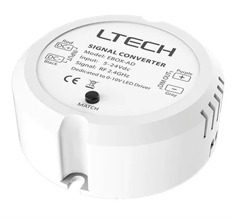 EBOX-AD; 10V PWM Dimmer Wireless Module;5~24Vdc input/RF 2.4GHz/10V PWM