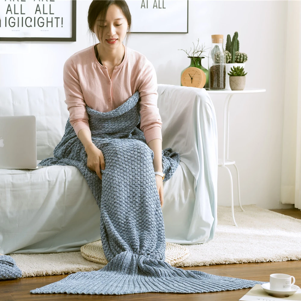 GZTZMY Mermaid Tail Blanket for Girl Kids Christmas Gift 100% Cotton High Quality Mermaid Blanket for Adult Sofa Cover Blanket
GZTZMY Mermaid Tail Blanket for Girl Kids Christmas Gift 100% Cotton High Quality Mermaid Blanket for Adult Sofa Cover Blanket