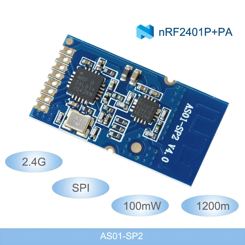 2.4G Wireless RF Modules 1200m Long Distance NRF24L01+PA+LNA 2.4ghz Wireless Modules 100mW SPI rf Transmitter and Receiver 
2.4G Wireless RF Modules 1200m Long Distance NRF24L01+PA+LNA 2.4ghz Wireless Modules 100mW SPI rf Transmitter and Receiver
