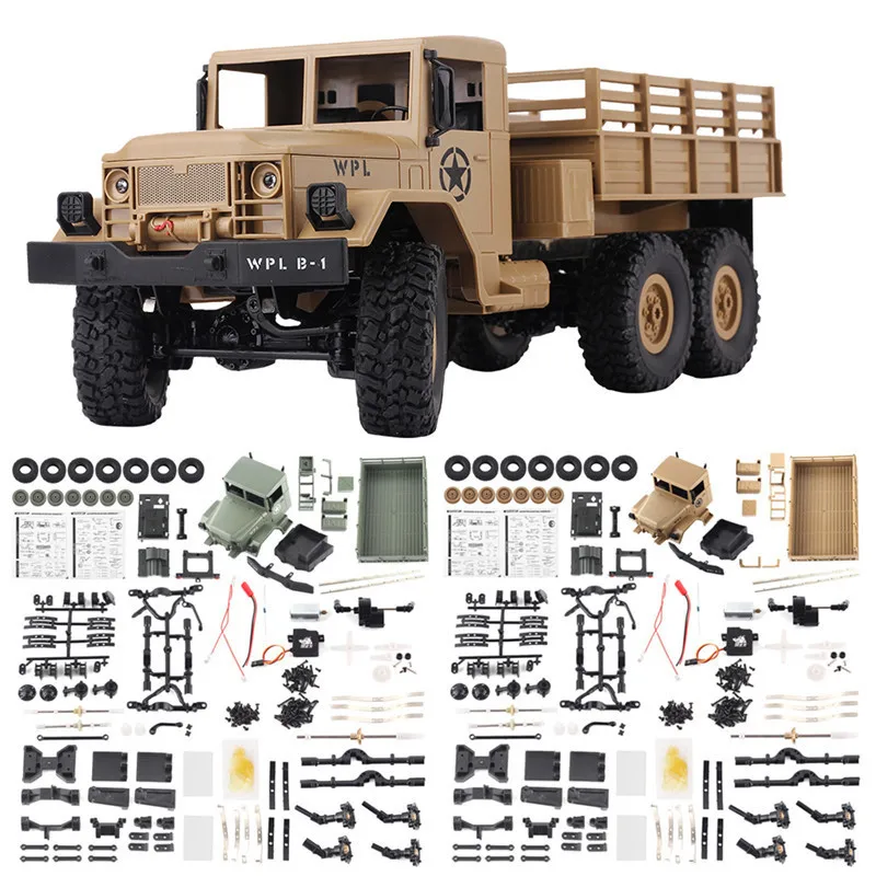 VICIVIYA Children Toy WPL B-16 Off-Road RC Military Truck Kit 1:16 2.4G RC Car 4wd Remote Control Car Parts 6 Wheel Crawler Bugg
VICIVIYA Children Toy WPL B-16 Off-Road RC Military Truck Kit 1:16 2.4G RC Car 4wd Remote Control Car Parts 6 Wheel Crawler Bugg