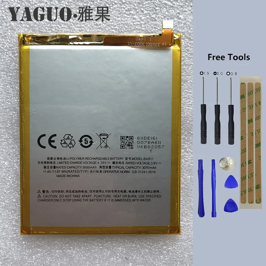 High Quality Original BA611 Battery Replacement 3070mAh Battery Parts For Meizu M5 M 5 Meizy Meilan 5 Smart Phone + Free Tools
High Quality Original BA611 Battery Replacement 3070mAh Battery Parts For Meizu M5 M 5 Meizy Meilan 5 Smart Phone + Free Tools