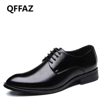QFFAZ New Classic men's dress shoes Lace Up Mens Leather Black Wedding Shoes Oxford Formal Shoes chaussures homme Big Size 38-48
QFFAZ New Classic men's dress shoes Lace Up Mens Leather Black Wedding Shoes Oxford Formal Shoes chaussures homme Big Size 38-48