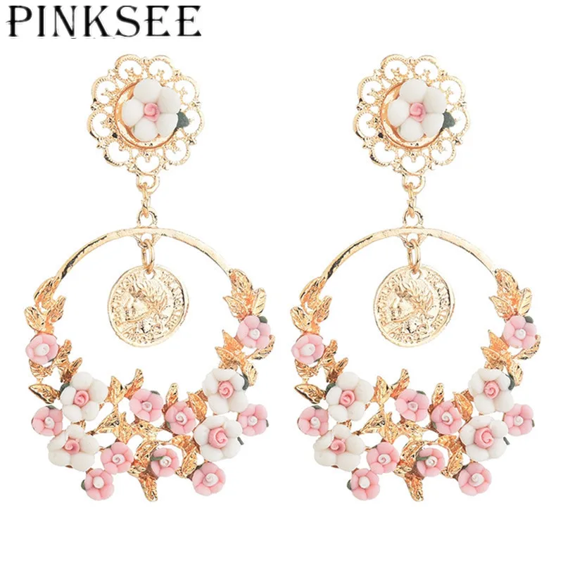PINKSEE 2018 Spring Summer Big Round Circle Flower Drop Earrings For Women Charm Jewelry Party Wedding Ethnic
PINKSEE 2018 Spring Summer Big Round Circle Flower Drop Earrings For Women Charm Jewelry Party Wedding Ethnic