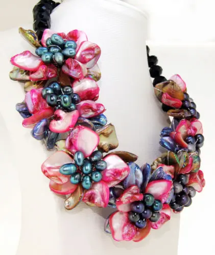 shipping Charm Blue Pink Shell Mop Freshwater Pearl Flowers Beads Necklace (A0502)
shipping Charm Blue Pink Shell Mop Freshwater Pearl Flowers Beads Necklace (A0502)