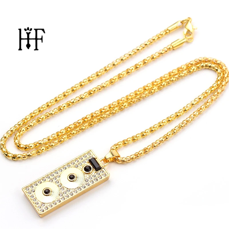 Hip Hop AAA CZ Stone Paved Bling Ice Out DJ Tape Player Pendants Necklace for Men Rapper Jewelry Gold Color Chain Necklace
Hip Hop AAA CZ Stone Paved Bling Ice Out DJ Tape Player Pendants Necklace for Men Rapper Jewelry Gold Color Chain Necklace