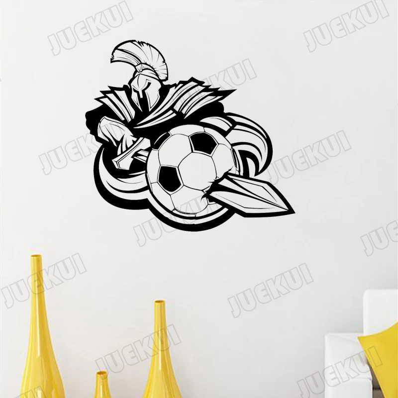 Фото Спортивный Футбольный Мяч талисман воин наклейки на стену для мальчиков Спальня