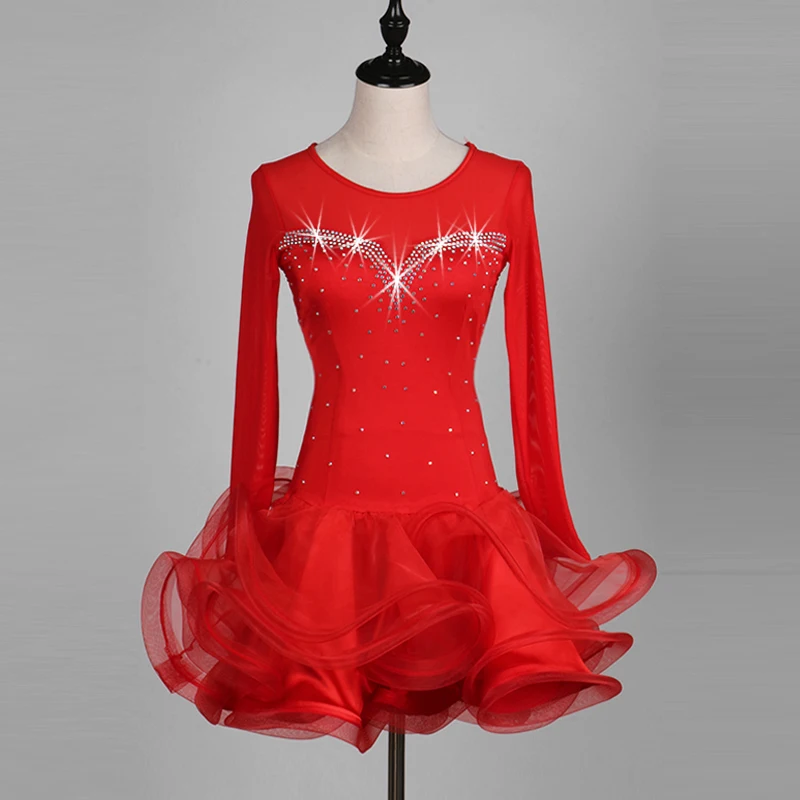 Latin dance dress Latin dance dress costume Latin dance competition dress red fishbone mesh dress
Latin dance dress Latin dance dress costume Latin dance competition dress red fishbone mesh dress