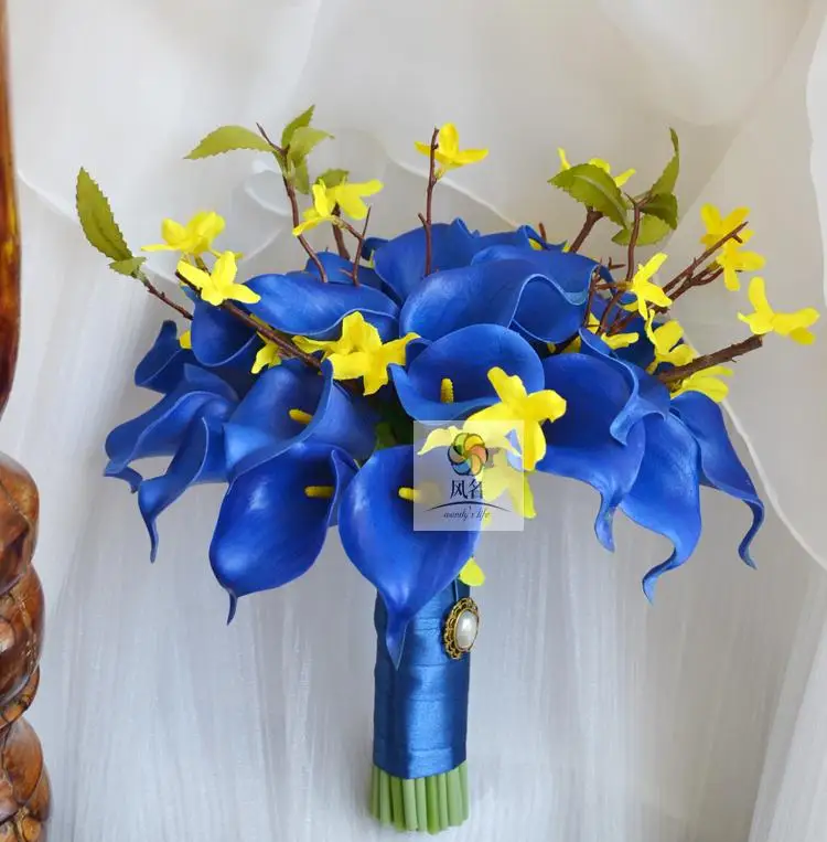 Brand New Style Bridal Wedding Bouquet Real Touch Blue PU Calla Lily Flower HandMade Wedding Bridesmaid Flower Home Decoration
Brand New Style Bridal Wedding Bouquet Real Touch Blue PU Calla Lily Flower HandMade Wedding Bridesmaid Flower Home Decoration