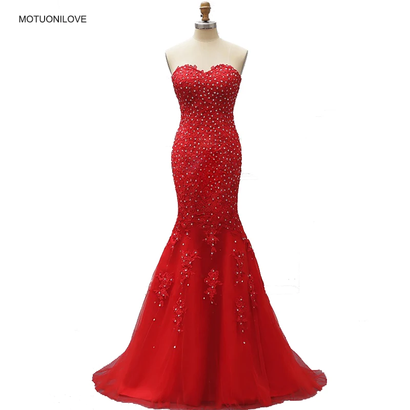 Real Image Red Mermaid Long Evening Formal Dresses Evening Gown Strapless Lace Appliqued Beaded BlingBling Party Prom Bride Gown
Real Image Red Mermaid Long Evening Formal Dresses Evening Gown Strapless Lace Appliqued Beaded BlingBling Party Prom Bride Gown