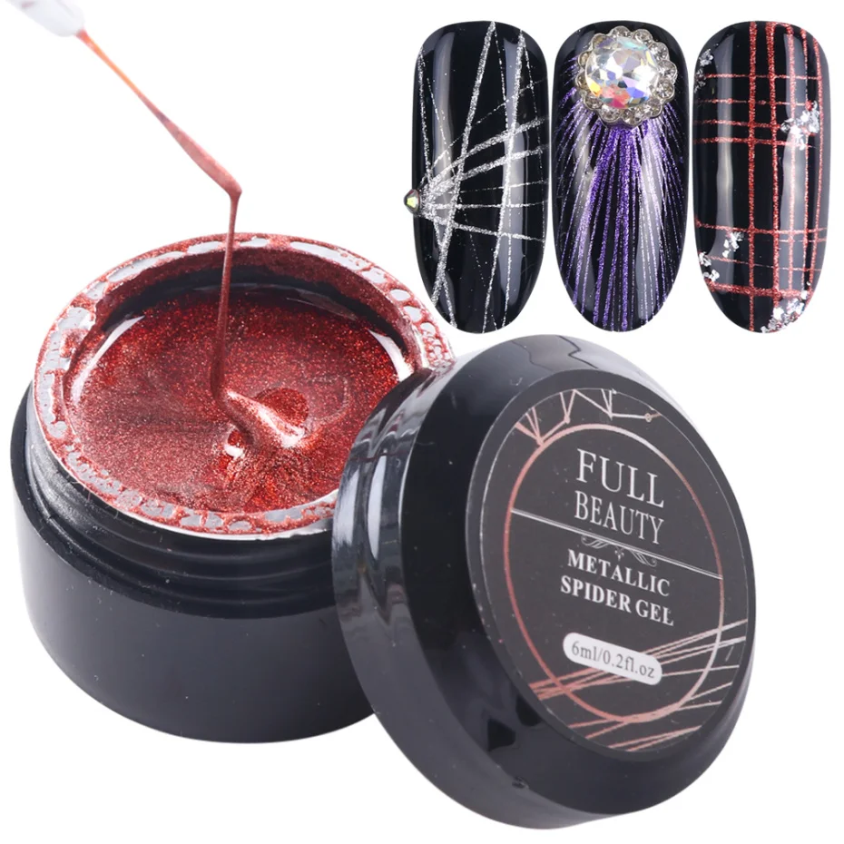 1PCS Metallic Spider Web Gel for Nail Art Painting Drawing UV Gel Polish 6 Colors Nail Stickers Mirror Copper Wire Glue LE964
1PCS Metallic Spider Web Gel for Nail Art Painting Drawing UV Gel Polish 6 Colors Nail Stickers Mirror Copper Wire Glue LE964