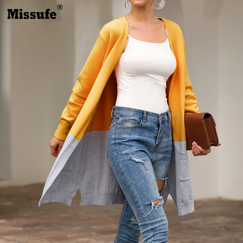 Missufe Jumper Pull Femme Oversized Women Long Cardigan Autumn Winter Patchwork Pockets Knitted Sweaters Coat Plus Size
Missufe Jumper Pull Femme Oversized Women Long Cardigan Autumn Winter Patchwork Pockets Knitted Sweaters Coat Plus Size