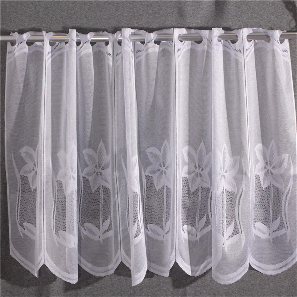 Enipate White Lace Embroidered Short Curtain Warp Knitted Flower Jacquard Polyester Door Curtain Kitchen Half Curtains 55*150cm
Enipate White Lace Embroidered Short Curtain Warp Knitted Flower Jacquard Polyester Door Curtain Kitchen Half Curtains 55*150cm