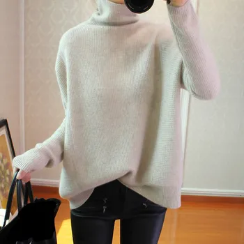 2018 Autumn Winter New Turtleneck Cashmere Sweater Elegant Women Knitted Pullovers Sweater Casual Solid Loose Clothes
2018 Autumn Winter New Turtleneck Cashmere Sweater Elegant Women Knitted Pullovers Sweater Casual Solid Loose Clothes