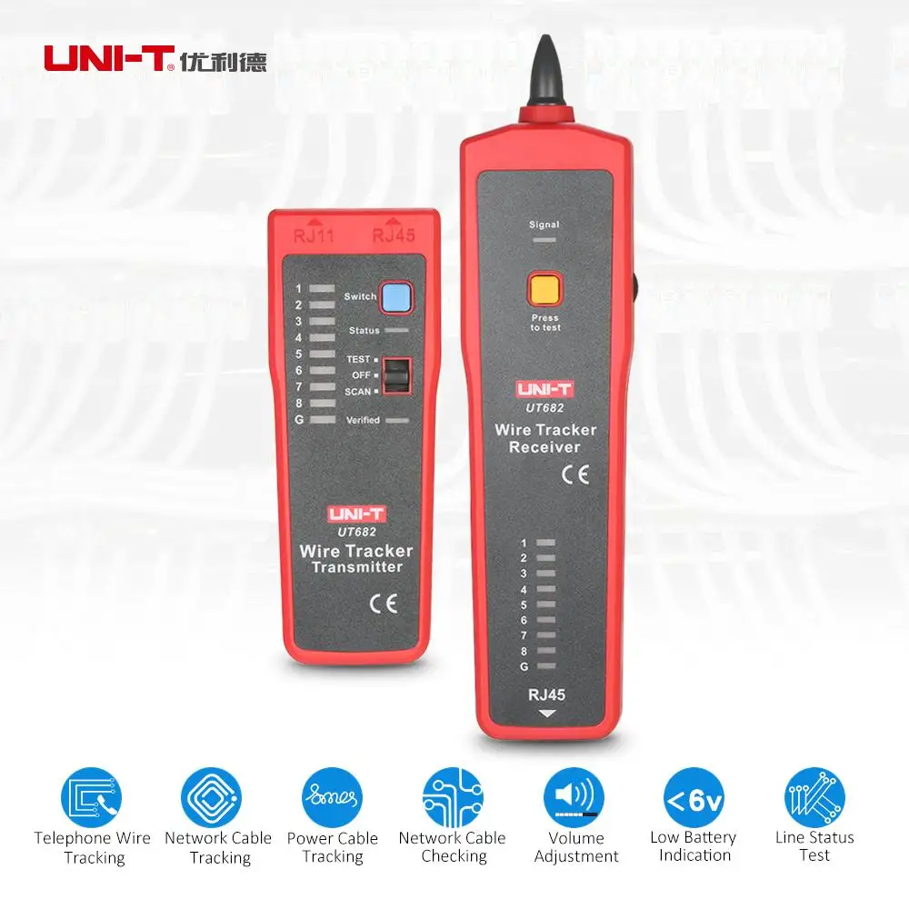 UNI-T Wire Tester Tracker RJ11 RJ45 Wire Line Finder Lan tester Handheld Cable Testing Tool for Network Maintenance
UNI-T Wire Tester Tracker RJ11 RJ45 Wire Line Finder Lan tester Handheld Cable Testing Tool for Network Maintenance