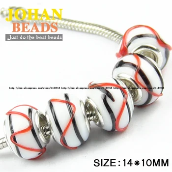 JHNBY European Beads Black stripe Big Hole Glass Beads 10pcs Fashion Charm 14MM Loose beads Bracelet Bangle Jewelry Finding DIY
JHNBY European Beads Black stripe Big Hole Glass Beads 10pcs Fashion Charm 14MM Loose beads Bracelet Bangle Jewelry Finding DIY