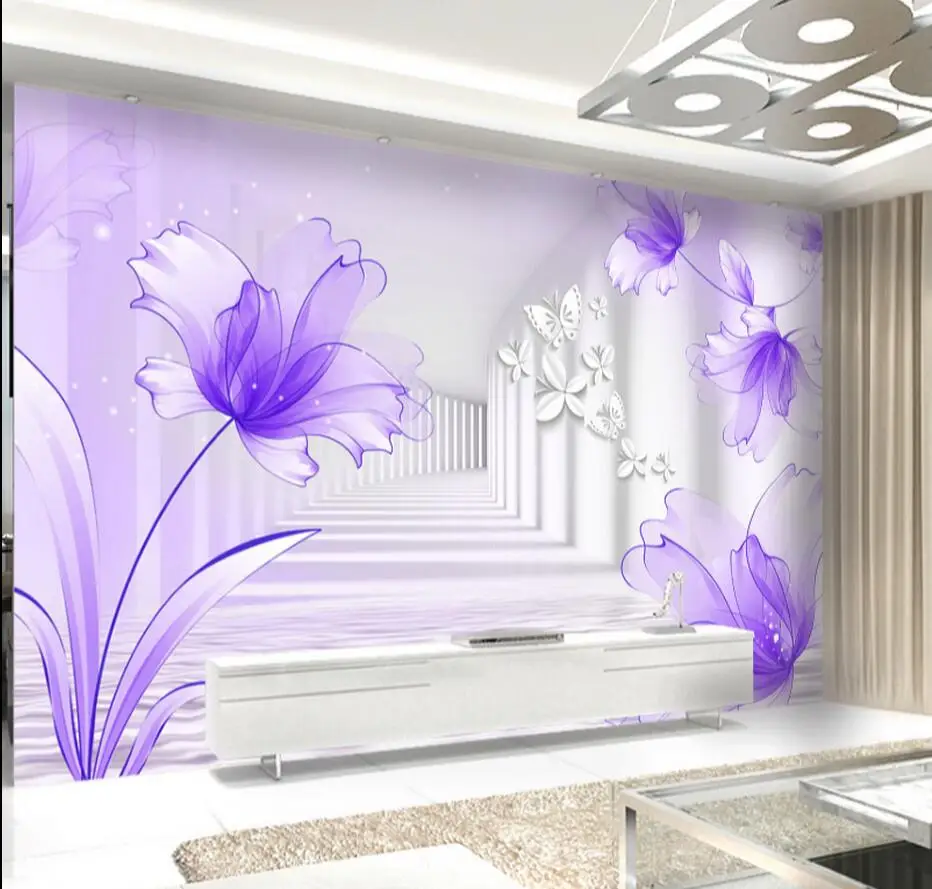 Compare Prices On Purple Flower Wallpapers Online Shopping Buy