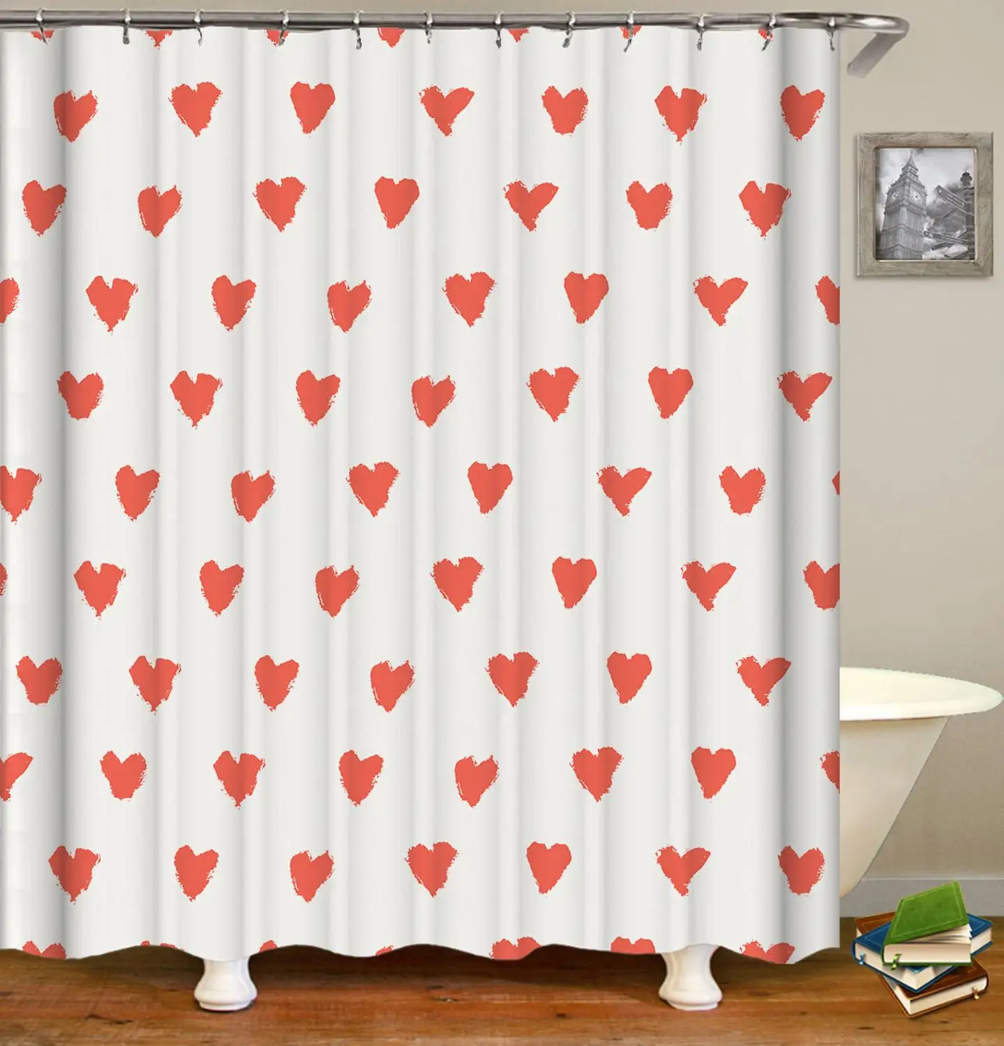 Red love Print Waterproof Shower Curtain Polyester Fabric Bath Curtain Home Bathroom Curtains with 12 Hooks Shower Curtains
Red love Print Waterproof Shower Curtain Polyester Fabric Bath Curtain Home Bathroom Curtains with 12 Hooks Shower Curtains