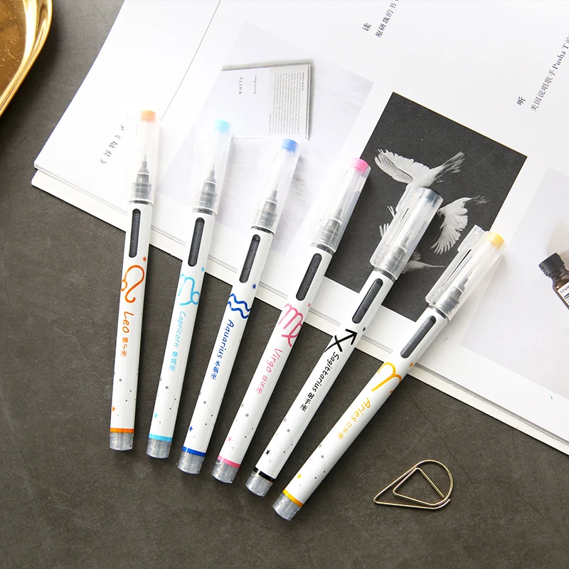 JIANWU 1pc 12 constellation Straight Liquid Gel Pen large capacity self-control ink 0.5 mm needle gel pen Stationery store
JIANWU 1pc 12 constellation Straight Liquid Gel Pen large capacity self-control ink 0.5 mm needle gel pen Stationery store