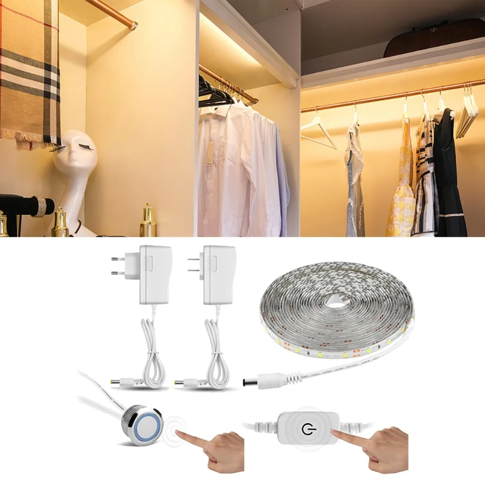 Flexible Touch Switch Sensor LED Strip light 1M 2M 3M 4M 5M Dimmable LED Wardrobe Cabinet lamp Tape Closet Kitchen lighting
Flexible Touch Switch Sensor LED Strip light 1M 2M 3M 4M 5M Dimmable LED Wardrobe Cabinet lamp Tape Closet Kitchen lighting