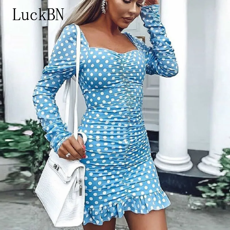 LuckBN Polka Dot Dress Women Party Dresses Female Long Sleeve Mini Short Dress Black Casual Streetwear Spring Autumn Dress 2019
LuckBN Polka Dot Dress Women Party Dresses Female Long Sleeve Mini Short Dress Black Casual Streetwear Spring Autumn Dress 2019