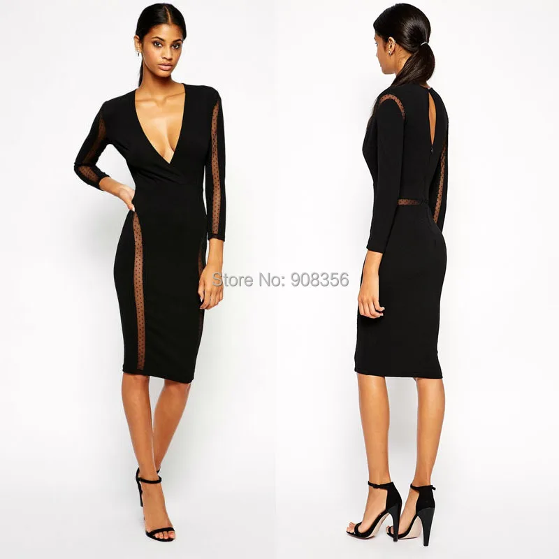 2017 Black Long Sleeve Mesh Patchwork Dot Bandage Dress Vestido Women Pencil Office Bodycon Dress Sexy Casual Party Dress C1106
2017 Black Long Sleeve Mesh Patchwork Dot Bandage Dress Vestido Women Pencil Office Bodycon Dress Sexy Casual Party Dress C1106