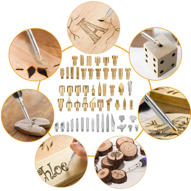 53Pcs Engraving Heads Soldering Tips Soldering Iron Set Wood Burning Tool Engraver Set Pen Kit Extra Tips
53Pcs Engraving Heads Soldering Tips Soldering Iron Set Wood Burning Tool Engraver Set Pen Kit Extra Tips