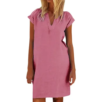 2019 Summer New Fashion Solid Color Dress Women Summer Casual Short Sleeve Solid Loose Shift Daily Paneled Plain Dresses
2019 Summer New Fashion Solid Color Dress Women Summer Casual Short Sleeve Solid Loose Shift Daily Paneled Plain Dresses