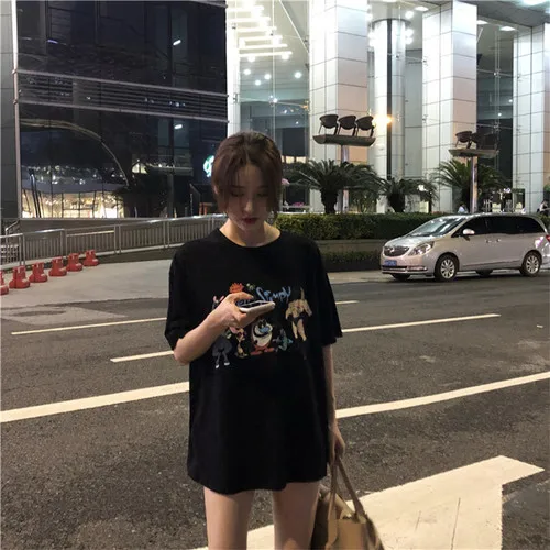Simple Cartoon Character Printed Casual Loose Fashion Basic Hit All Match Cotton 2019 Hot Sale Female Women Top T-shirts
Simple Cartoon Character Printed Casual Loose Fashion Basic Hit All Match Cotton 2019 Hot Sale Female Women Top T-shirts