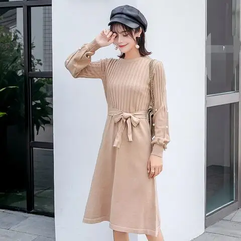 Autumn Knitted Maternity Sweater Dress A Line Loose Beading Ties Waist Clothes for Pregnant Women Winter Pregnancy DF640
Autumn Knitted Maternity Sweater Dress A Line Loose Beading Ties Waist Clothes for Pregnant Women Winter Pregnancy DF640