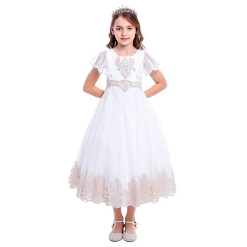 Vintage Embroidery Ball Gown Dress Girls Ruffle Sleeve Swing Wedding Bridesmaid Dresses for Kids First Communion Princess Dress
Vintage Embroidery Ball Gown Dress Girls Ruffle Sleeve Swing Wedding Bridesmaid Dresses for Kids First Communion Princess Dress